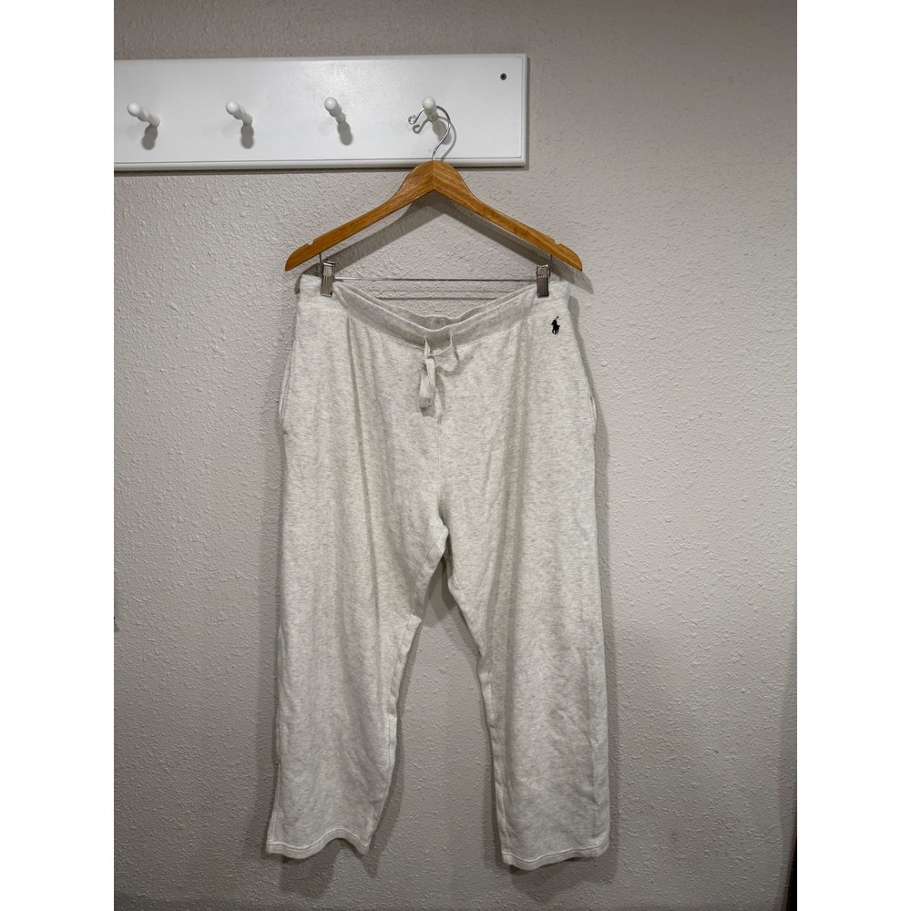 Polo Ralph Lauren Mens XL Waffle Knit Pajama Pants Heather Gray Cotton Thermal